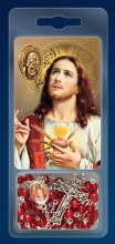 Sacred Heart Rosary Beads and Leaflet