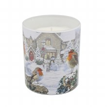 Robin Family Christmas Candle