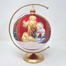 Red Nativity Scene Christmas Bauble Red Nativity Scene Christmas Bauble
