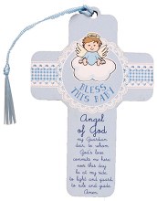 Bless This Baby Boy Wood Cross (13cm)