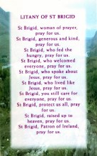 Litany of St Brigid Prayer Card
