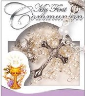 White Pearl First Holy Communion Rosary Beads White Pearl First Holy Communion Rosary Beads