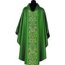 Green Chasuble with Gold Crosses Design
