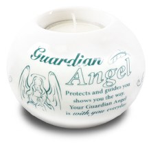 Guardian Angel Porcelain Tealight Holder