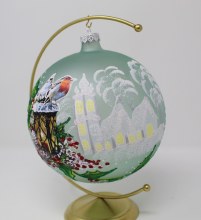 Additional picture of Christmas Church and Robin Scene Bauble
