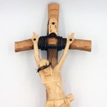 Additional picture of Hand Crafted Crucifix with Cream Corpus 60cm