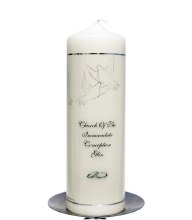 Additional picture of Personalised Wedding Candle with Silver Doves