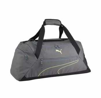 Puma Fundamentals Sports Bag Medium Mineral Gray Lime