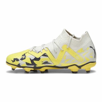 Puma Future Match Firm Ground Football Boots Puma White Puma Sedate Gray Asphalt Yellow Size 9