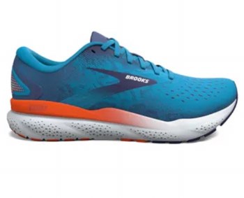 Brooks Ghost 16 Men's Running Shoes Blue Bonnie Blue Blue Ribbon Orange Yellow Size 9