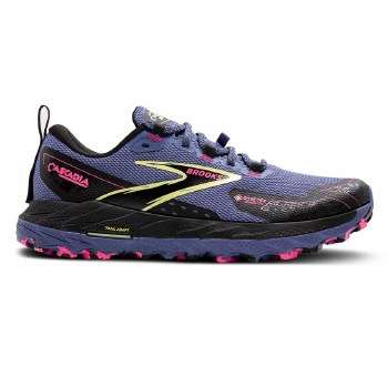 Brooks Cascadia 18 GTX Women's Trail Running Shoes Grey Blue Black Pink Size 7.5