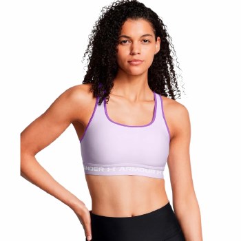 Under Armour Women's Armour® Mid Crossback Sports Bra Salt Purple Lavish White Size XS