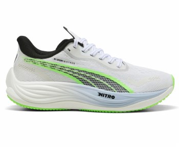 Puma Velocity Nitro 3 Hyrox Womens Running Shoe White Green Black Size 7