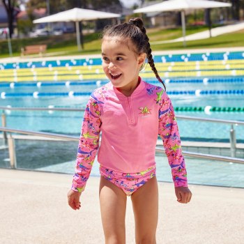 Funkita Toddle Girls Zippy Rashie & Brief Learner Lane Age 4