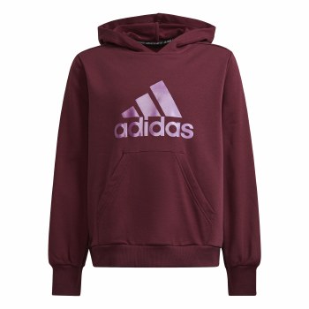 Adidas Girls Badge of Sport Hoodie (Maroon Pink) 13-14