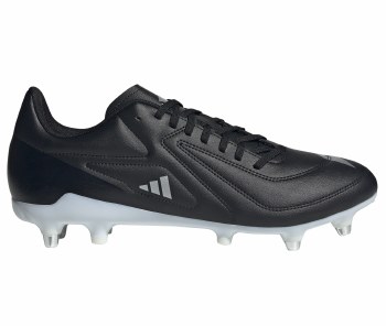 Adidas RS15 Soft Ground Rugby Boots Black Silver White Size 7