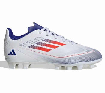 Adidas F50 Club Firm Ground Junior Football Boots White Solar Red Lucid Blue Size 4