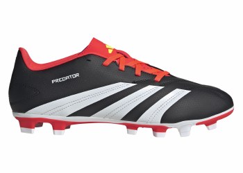Adidas Predator Club Firm Ground Football Boots Black White Solar Red Size 9
