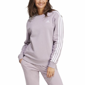 Adidas Essentials 3-Stripes Women's Fleece Sweatshirt Pink Size XS
