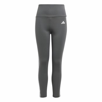 Adidas Essentials Aeroready 3-Stripes High-Waisted Girls Leggings Grey Age 11-12