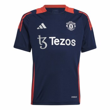 Adidas Manchester United Tiro 24 Training Jersey Junior Bright Red Indigo Blue Age 9-10