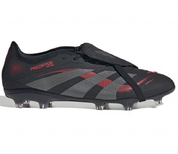Adidas Predator Pro Firm Ground Football Boots Core Black Grey Fur Lucid Red Size 7