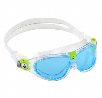 Aqua Sphere Seal 2 Kids Swmming Goggles Clear Lime Blue Tint Lens
