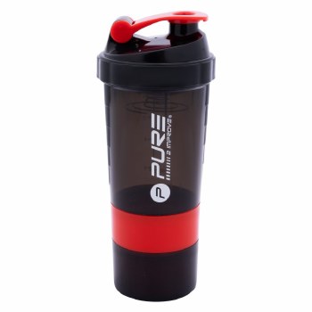 Pure2improve Shaker Bottle 500ml Black Red