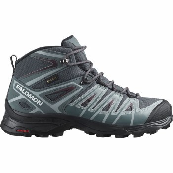 Salomon X Ultra Pioneer Mid GTX Gore Tex Women's Hiking Boots (Ebony Stormy Weather Wine Tasting) Size 7