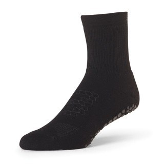 Base Crew Yoga Pilates Grip Sock Black Size 6 - 8