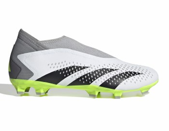 Adidas Predator Accuracy.3 Lace Less Firm Ground Football Boots White Black Lucid Lemon Size 10