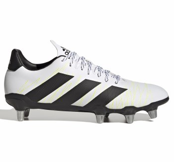 Adidas Kakari Soft Ground Rugby Boots (White Black) Size 7
