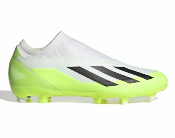 Adidas X Crazyfast.3 Lace Less Firm Ground Football Boots White Lucid Lemon Black Size 9