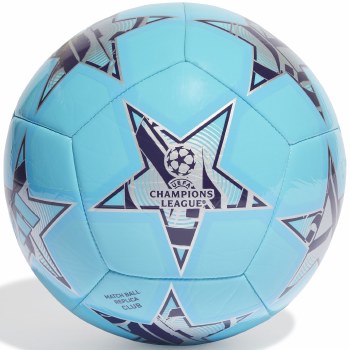 Adidas UEFA Champions League Club Football Bright Cyan Silver Metallic Size 5