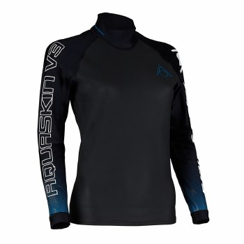 Aqua Sphere Aqua Skin Top V3 Womens (Black Blue White) Large