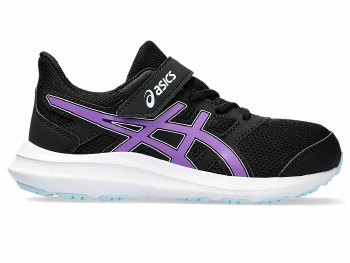 Asics Jolt 4 PS Kids Velcro Running Shoes Black Cyber Grape Size 10