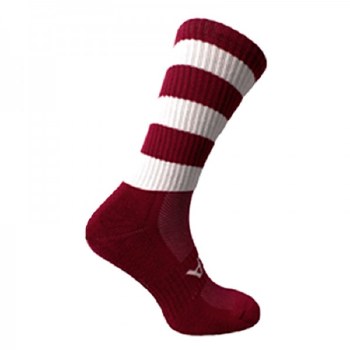 Atak Shox Mid Lenght Football Socks Maroon White Size 10-2