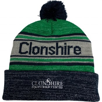 CS Clonshire Equestrian Bobble Hat Navy Green