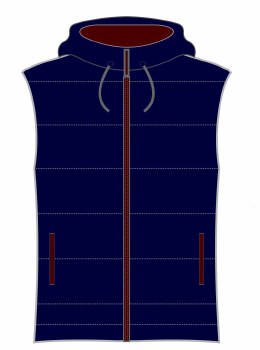 CS Padded Hooded Gilet (Navy Maroon) Age 13-14