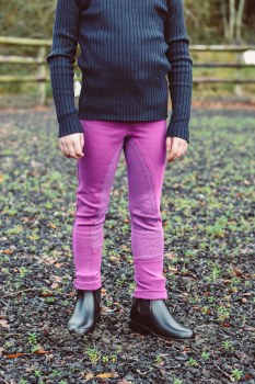 Equisential Spotty Jodhpurs Childs (Purple) 18