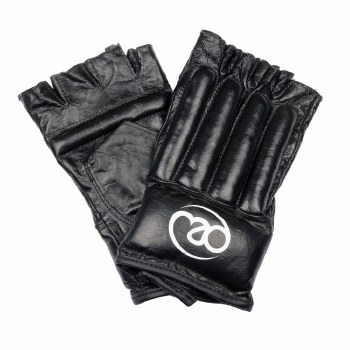 Fitness Mad Leather Fingerless Bag Glove (Black) Large