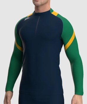 Gaelic Armour Culainn Half Zip (Navy Green Amber) Small