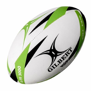 Gilbert G-TR3000 Training Rugby Ball White Green Size 4