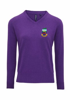 Asquith & Fox Kilrush Golf Club Womens V Neck Jumper (Purple) XS
