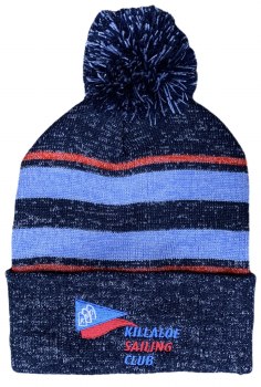 CS Killaloe Sailing Club Bobble Hat (Melange Navy Blue Red) One Size