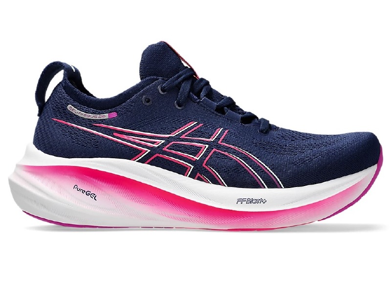 Asics Gel Nimbus 26 Women s Running Shoes Blue Expanse Bold Magenta Size 6.5 Central Sports