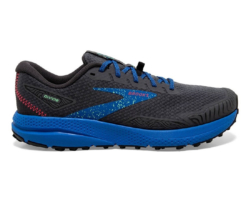 Brooks Divide 4 Men s Trail Running Shoes Ebony Black Victoria Blue Size 12 Central Sports