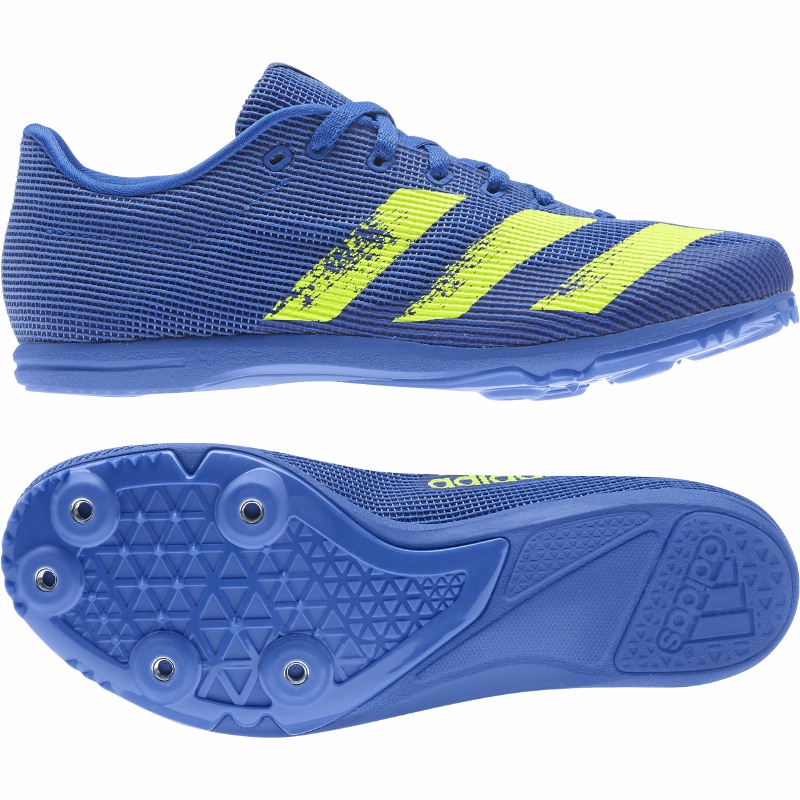 trapo Nombre provisional parrilla Adidas Allroundstar Junior Running Spikes (Blue Lime) 3 - Central Sports