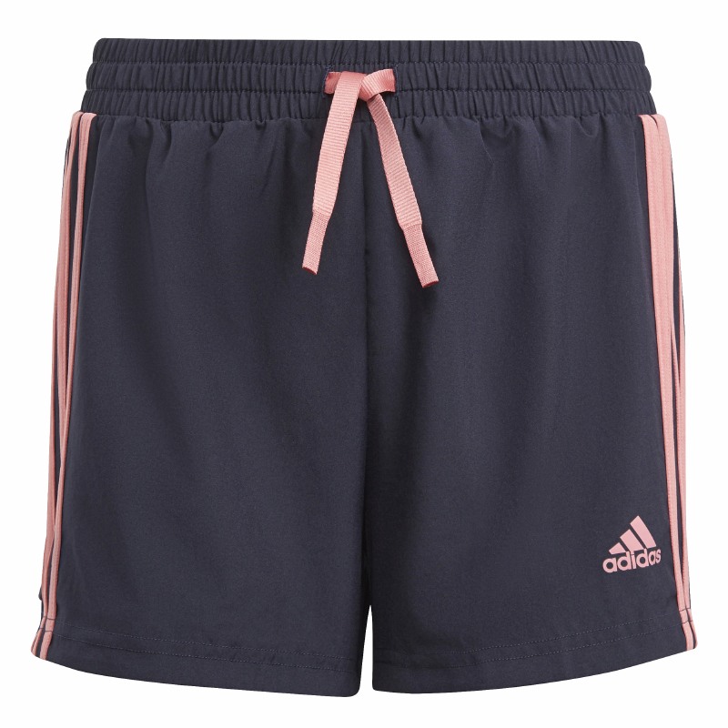 Adidas Design 2 Move 3 Stripe Shorts (Navy Pink) 9-10 - Central Sports