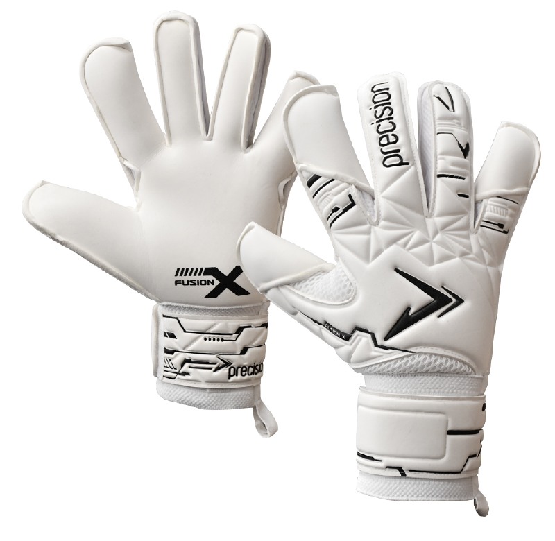 Precision Fusion X Pro Classic Hybrid Giga Goalkeeper Gloves White Black Size 10 Central Sports